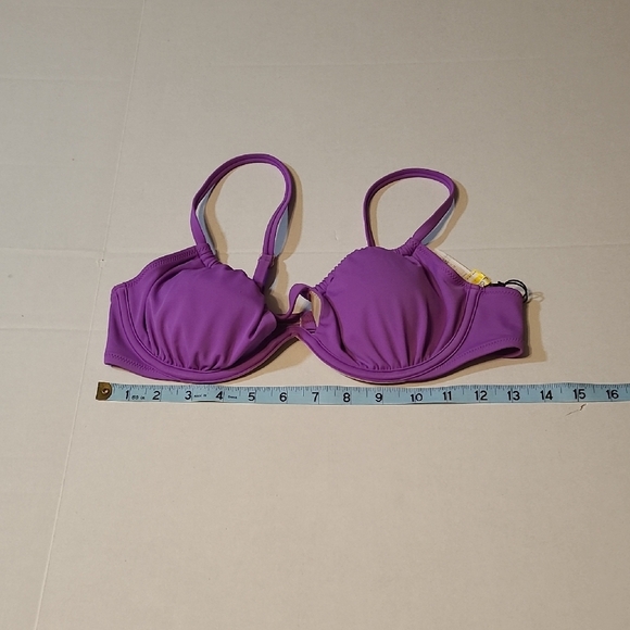 Shade & Shore Purple Women's Bikini Top NWT Size 36B Adjustable Straps Underwire - Picture 5 of 6